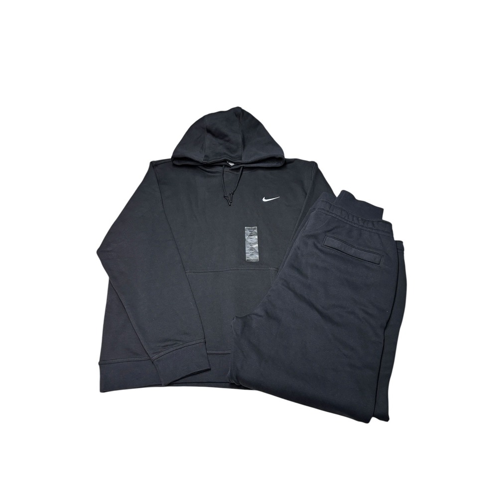 NWT Nike Mens Club Fleece Hoodie and Joggers Set Black 2XL W38 L31